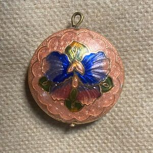Cloisonné Round Floral Pendant